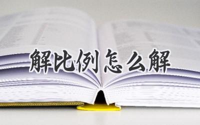 解比例怎么解