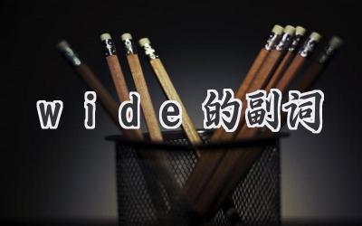 wide的副词