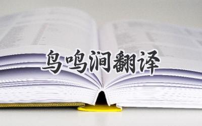 鸟鸣涧翻译