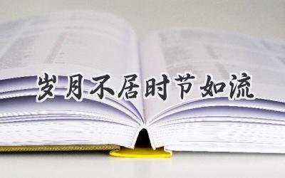 岁月不居时节如流