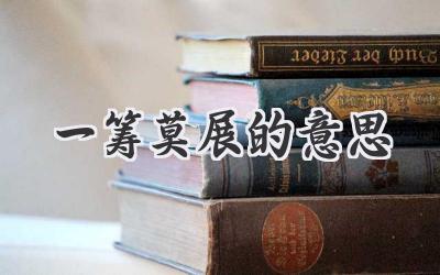 一筹莫展的意思