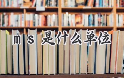 ms是什么单位