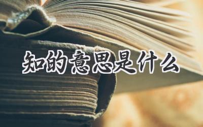 知的意思是什么