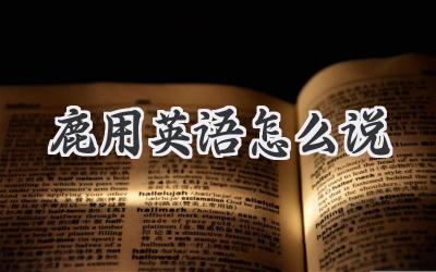 鹿用英语怎么说