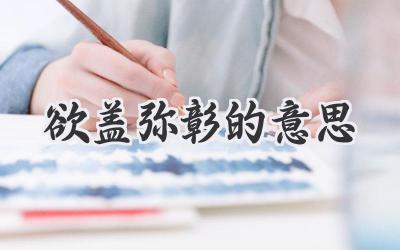 欲盖弥彰的意思
