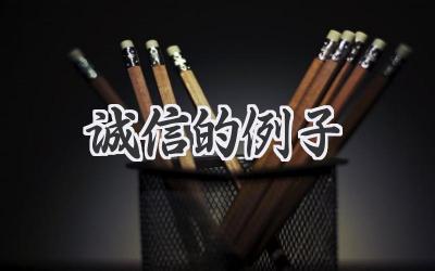 诚信的例子