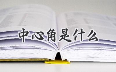 中心角是什么