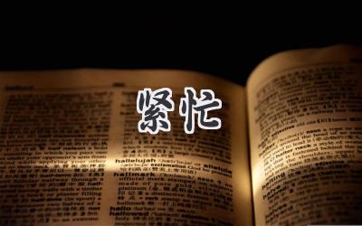 紧忙