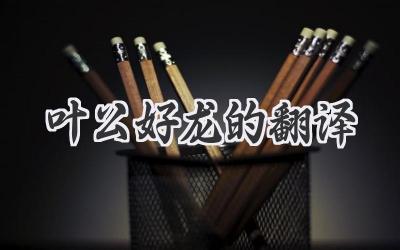 叶公好龙的翻译