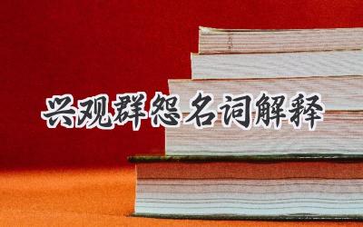 兴观群怨名词解释