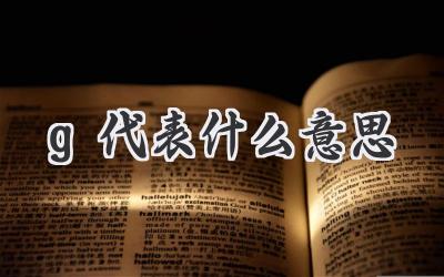 g代表什么意思