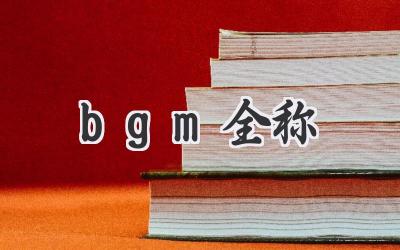 bgm全称