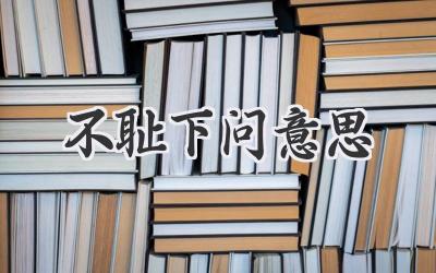 不耻下问意思