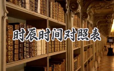 时辰时间对照表