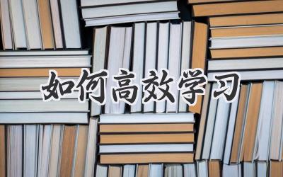 如何高效学习
