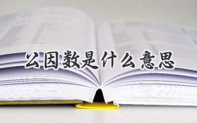 公因数是什么意思