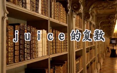 juice的复数