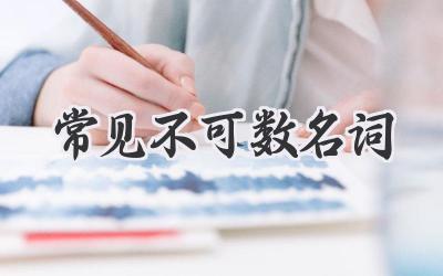 常见不可数名词