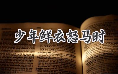 少年鲜衣怒马时