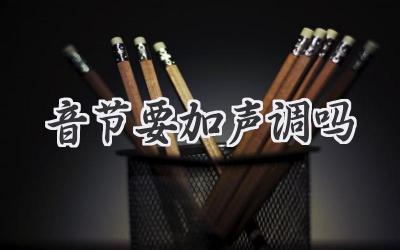 音节要加声调吗