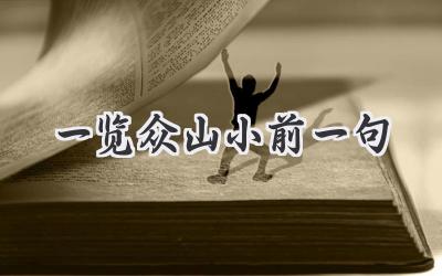 一览众山小前一句