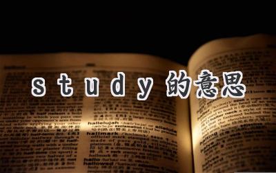 study的意思