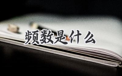 频数是什么