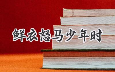 鲜衣怒马少年时