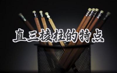 直三棱柱的特点