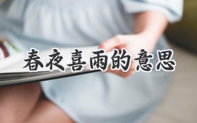 春夜喜雨的意思