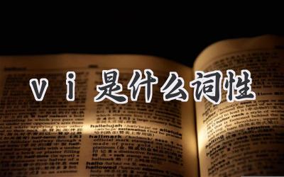 vi是什么词性