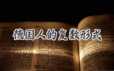 德国人的复数形式