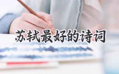 苏轼最好的诗词